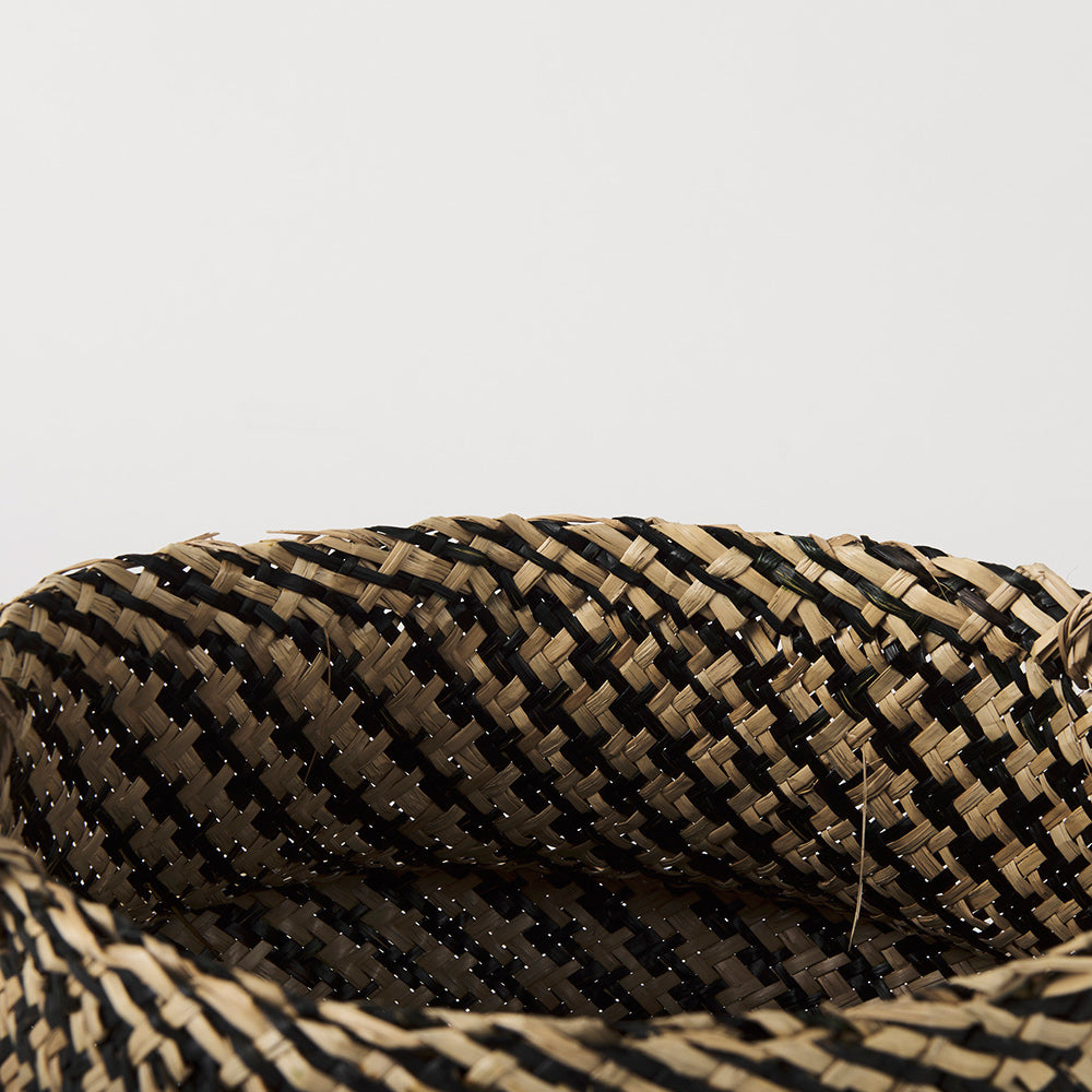 Mercana - Gaia 17.7L x 17.7W x 20.5H Light and Dark Brown Cross Patterend Belly Seagrass Basket (Set of 3) - 69607 view 6