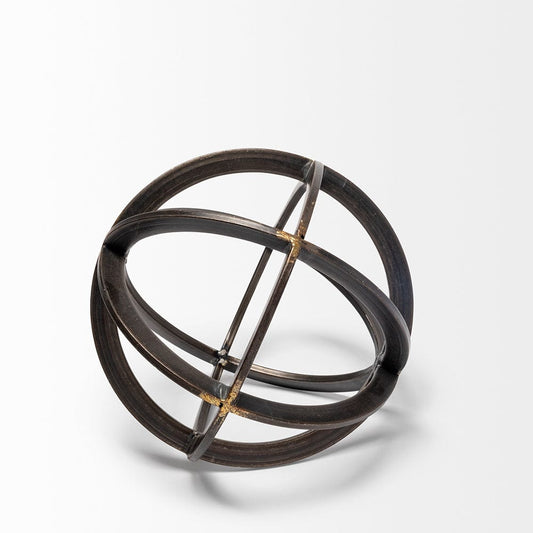 Mercana - Galenna I Small 8L x 8W Black Metal Circular Decorative Orb - 57673 view 2