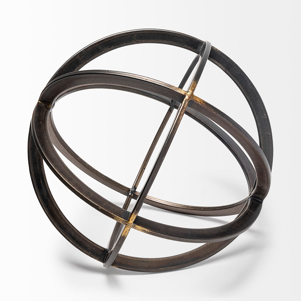 Mercana - Galenna III Large 10L x 10W Black Metal Circular Decorative Orb - 57675 view 2