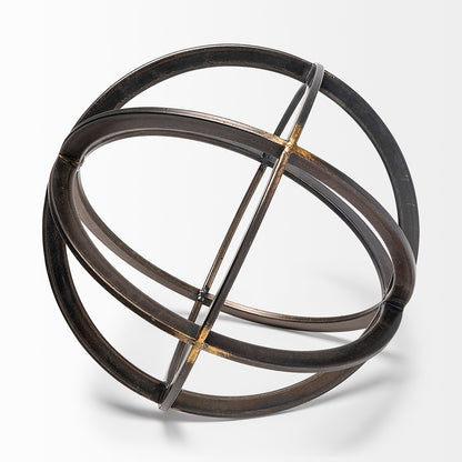 Mercana - Galenna III Large 10L x 10W Black Metal Circular Decorative Orb - 57675 view 2