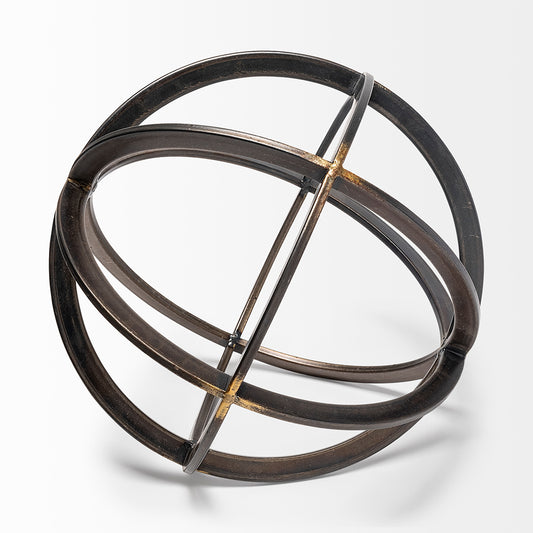 Mercana - Galenna III Large 10L x 10W Black Metal Circular Decorative Orb - 57675 view 2