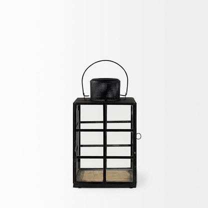 Mercana - Gamfield 6.1L x 6.1W x 10.6H Small Black Metal and Glass Lantern - 68831 view 2