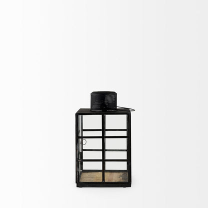 Mercana - Gamfield 6.1L x 6.1W x 10.6H Small Black Metal and Glass Lantern - 68831 view 3