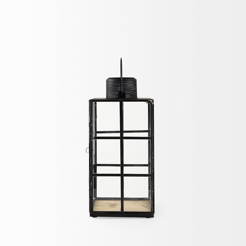Mercana - Gamfield 6.1L x 6.1W x 13.4H Medium Black Metal and Glass Lantern - 68832 view 3
