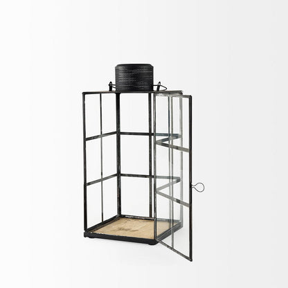 Mercana - Gamfield 6.1L x 6.1W x 13.4H Medium Black Metal and Glass Lantern - 68832 view 5