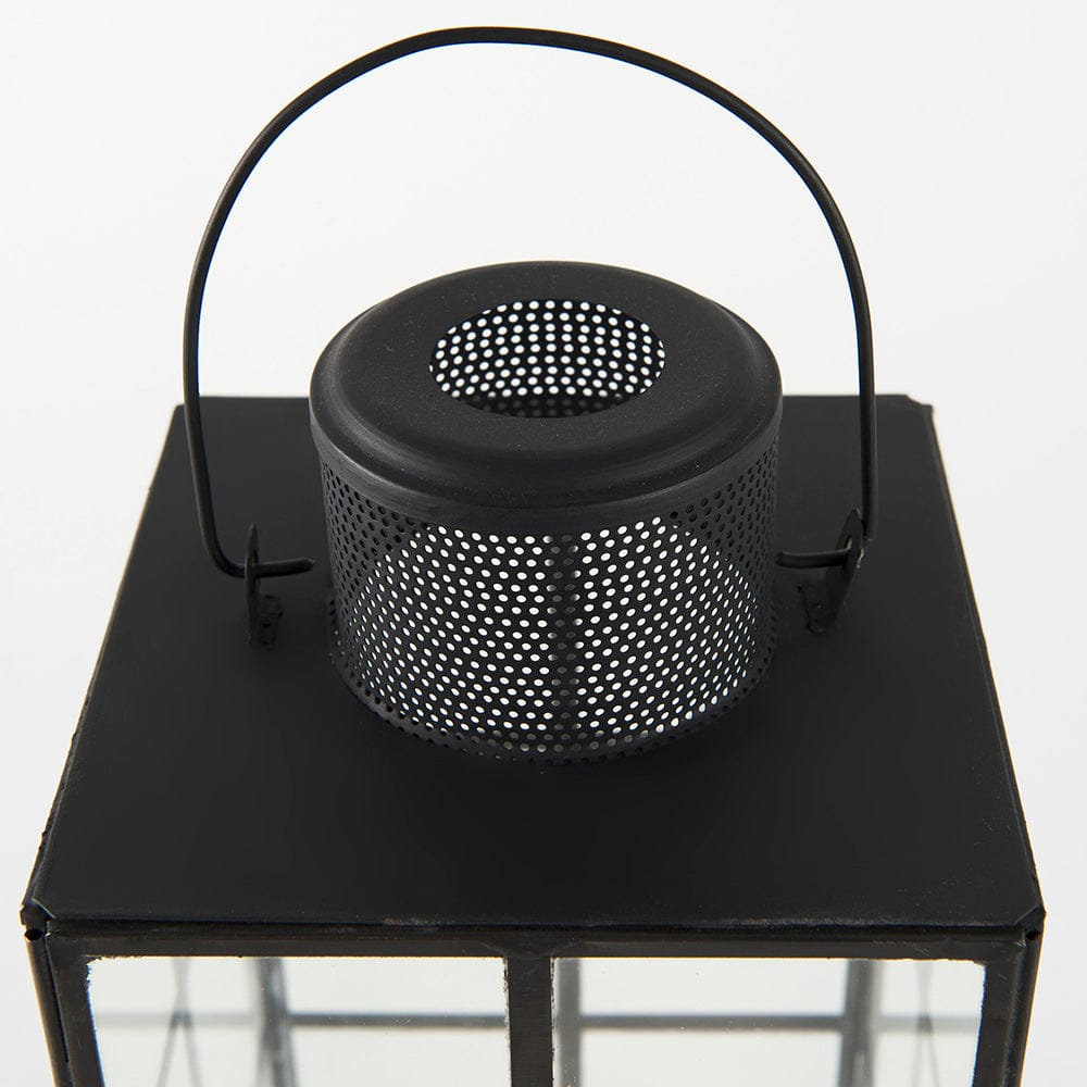 Mercana - Gamfield 6.1L x 6.1W x 13.4H Medium Black Metal and Glass Lantern - 68832 view 6