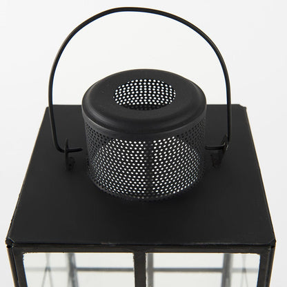 Mercana - Gamfield 6.1L x 6.1W x 13.4H Medium Black Metal and Glass Lantern - 68832 view 6