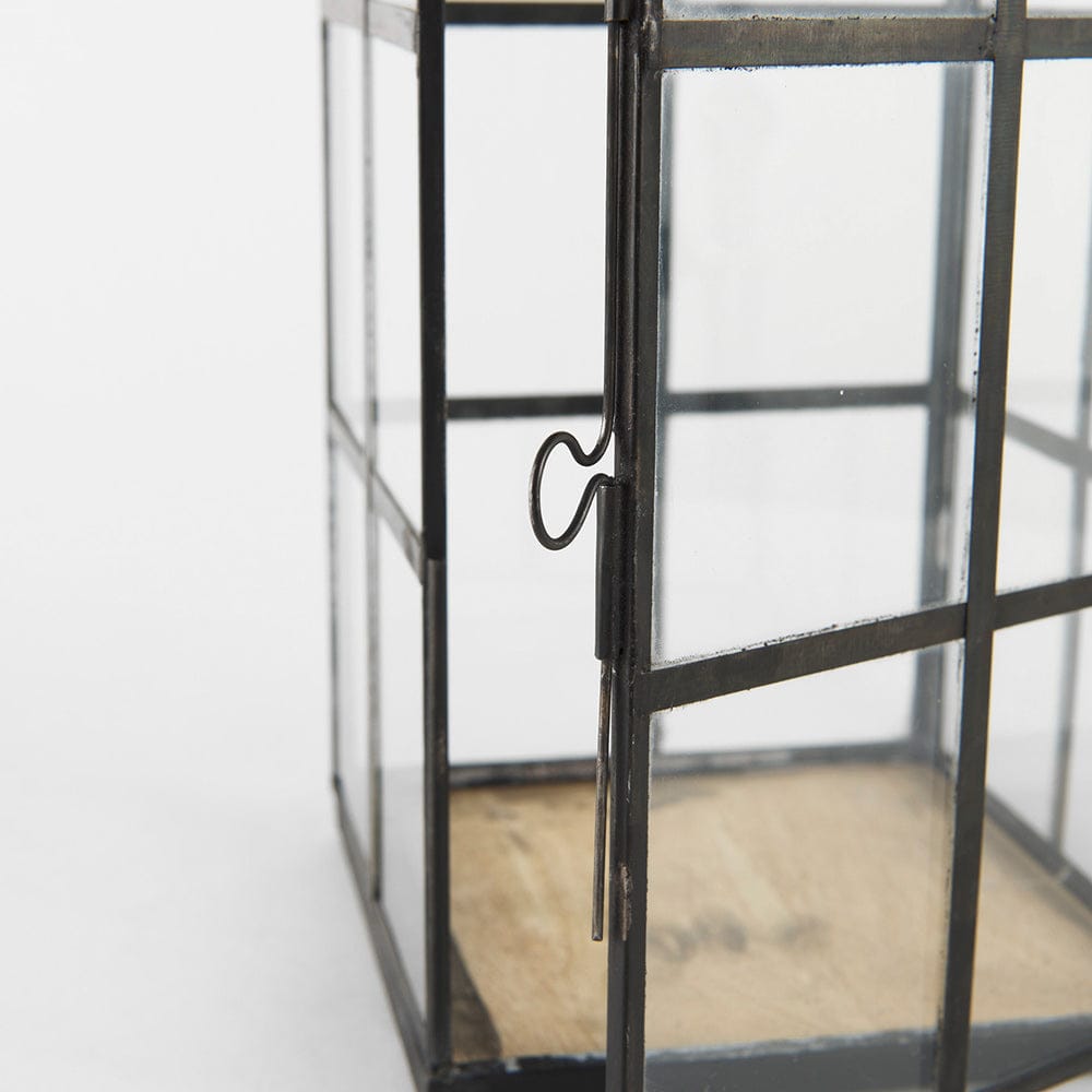 Mercana - Gamfield 6.1L x 6.1W x 13.4H Medium Black Metal and Glass Lantern - 68832 view 7
