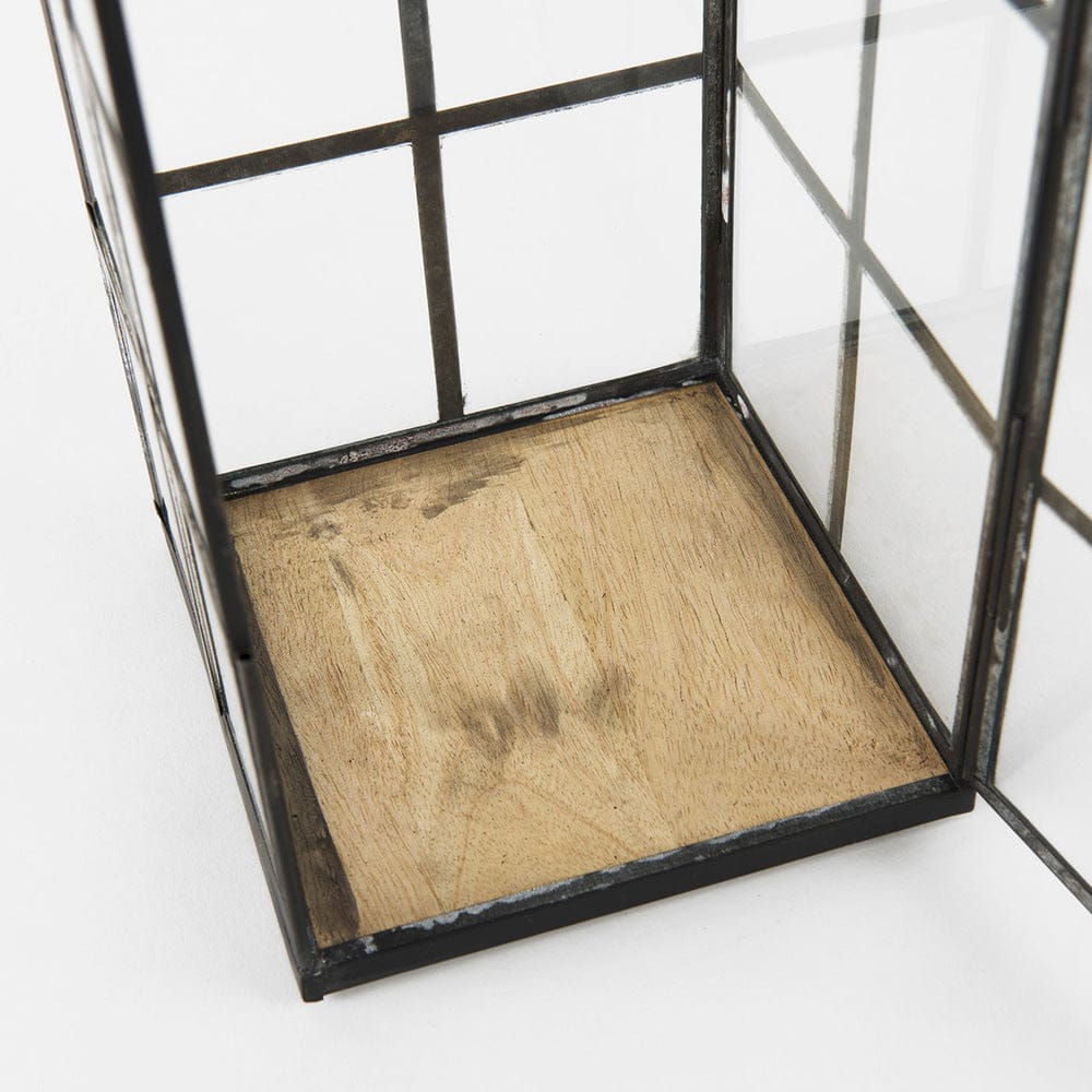 Mercana - Gamfield 6.1L x 6.1W x 13.4H Medium Black Metal and Glass Lantern - 68832 view 8