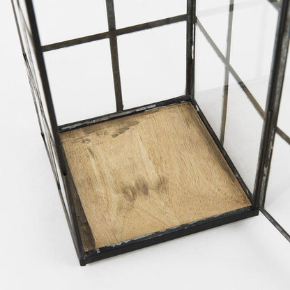 Mercana - Gamfield 6.1L x 6.1W x 13.4H Medium Black Metal and Glass Lantern - 68832 view 8