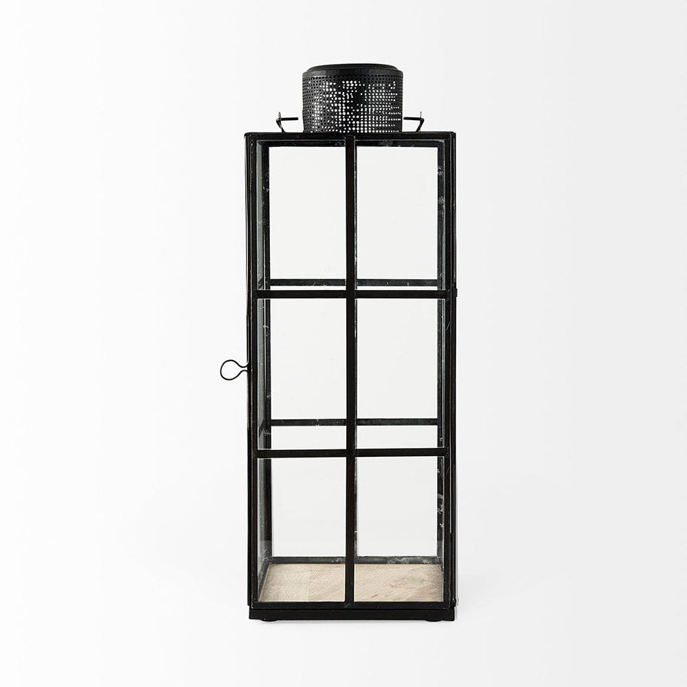 Mercana - Gamfield 6.1L x 6.1W x 16.7H Large Black Metal and Glass Lantern - 68833 view 2