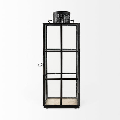 Mercana - Gamfield 6.1L x 6.1W x 16.7H Large Black Metal and Glass Lantern - 68833 view 2
