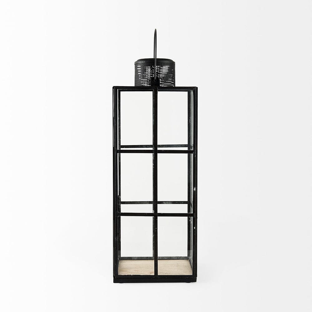 Mercana - Gamfield 6.1L x 6.1W x 16.7H Large Black Metal and Glass Lantern - 68833 view 3