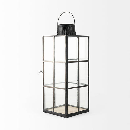 Mercana - Gamfield 6.1L x 6.1W x 16.7H Large Black Metal and Glass Lantern - 68833 view 4