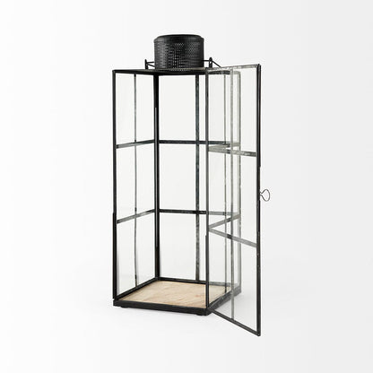 Mercana - Gamfield 6.1L x 6.1W x 16.7H Large Black Metal and Glass Lantern - 68833 view 5