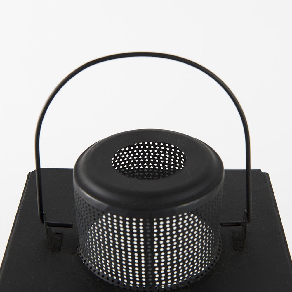 Mercana - Gamfield 6.1L x 6.1W x 16.7H Large Black Metal and Glass Lantern - 68833 view 6