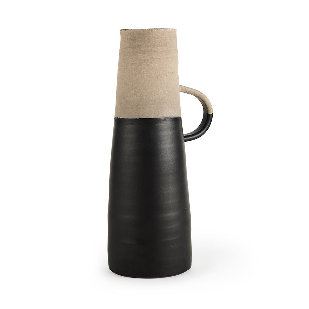 Mercana - Garand Large 18.8H Two-Toned Black/Natural Ceramic Jug - 31063 view 1