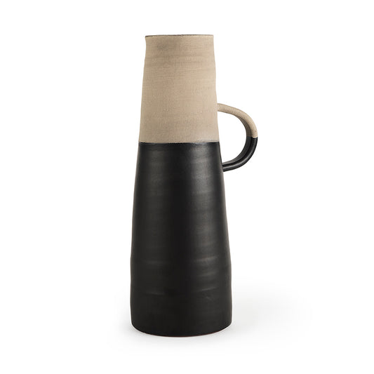 Mercana - Garand Large 18.8H Two-Toned Black/Natural Ceramic Jug - 31063 view 1