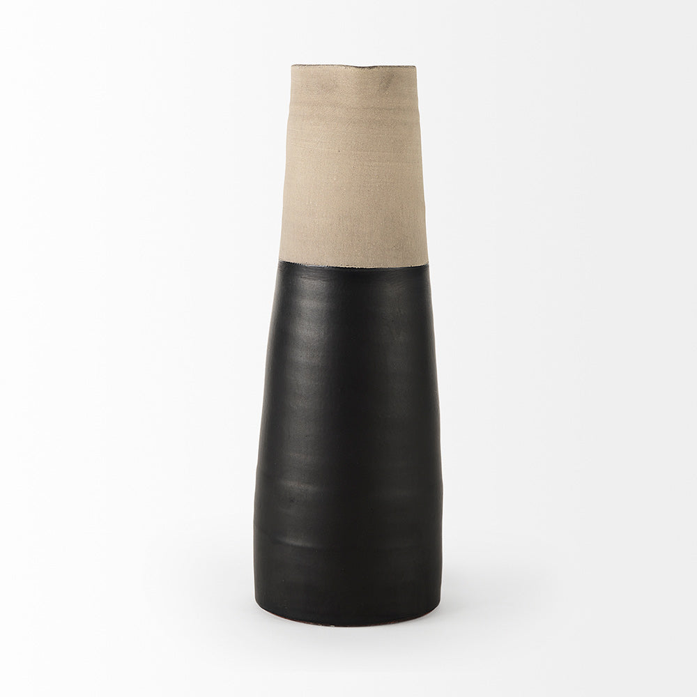 Mercana - Garand Large 18.8H Two-Toned Black/Natural Ceramic Jug - 31063 view 2