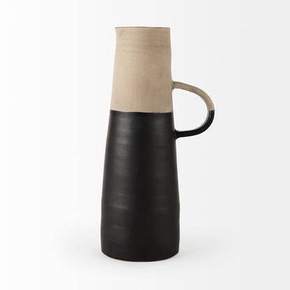Mercana - Garand Large 18.8H Two-Toned Black/Natural Ceramic Jug - 31063 view 3