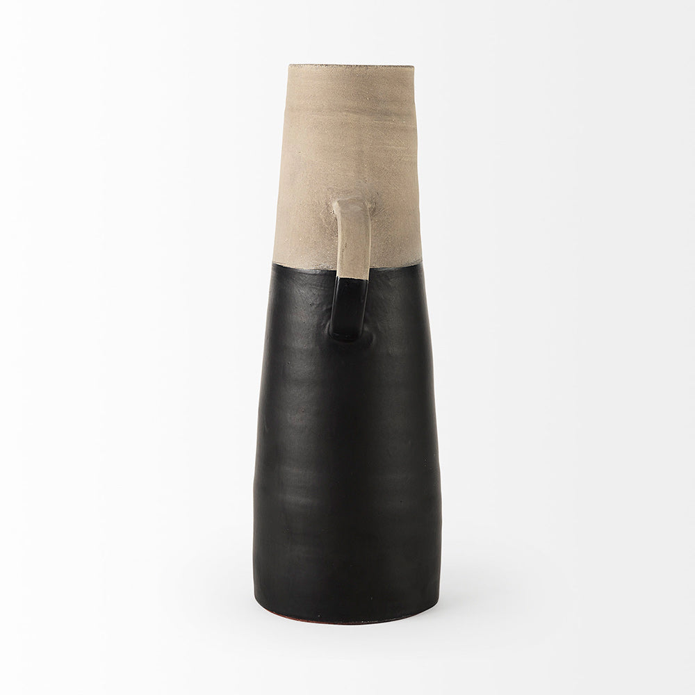 Mercana - Garand Large 18.8H Two-Toned Black/Natural Ceramic Jug - 31063 view 4