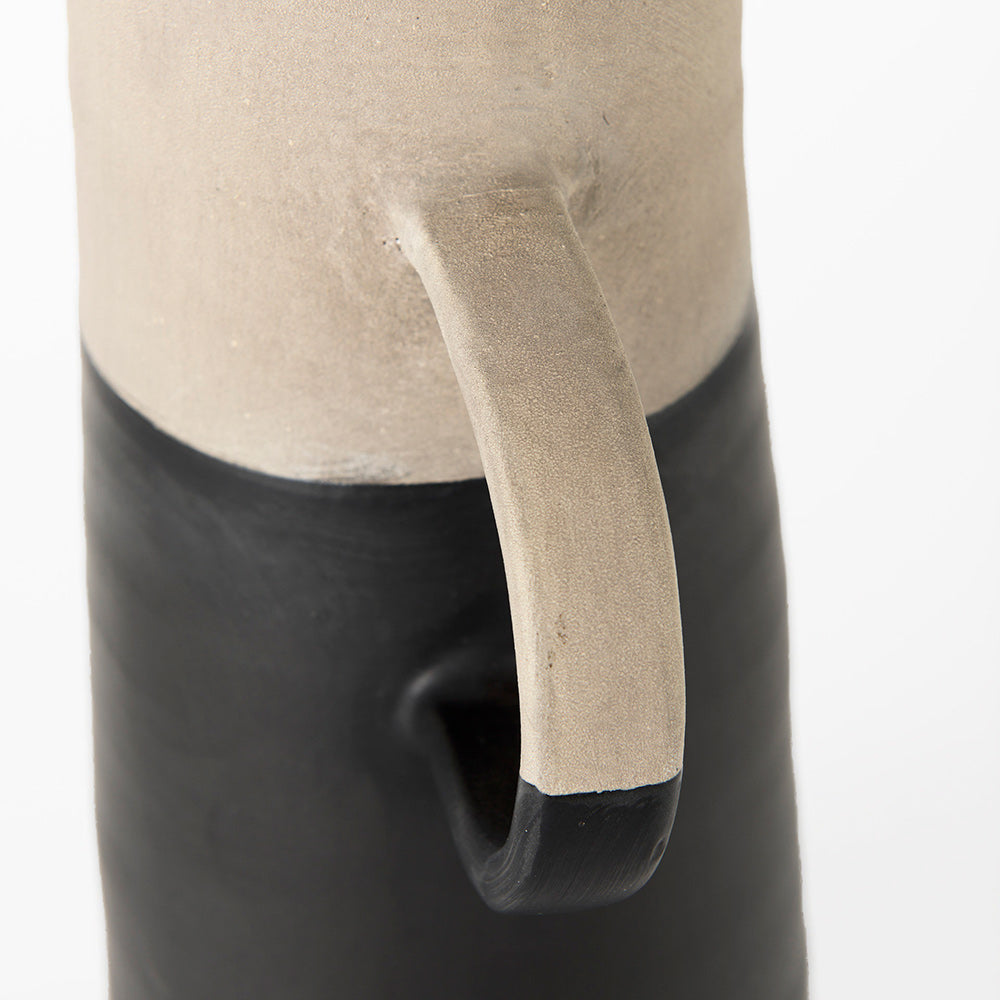 Mercana - Garand Large 18.8H Two-Toned Black/Natural Ceramic Jug - 31063 view 9