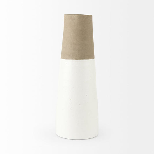 Mercana - Garand Large 18.8H Two-Toned White Natural Ceramic Jug - 31060 view 2