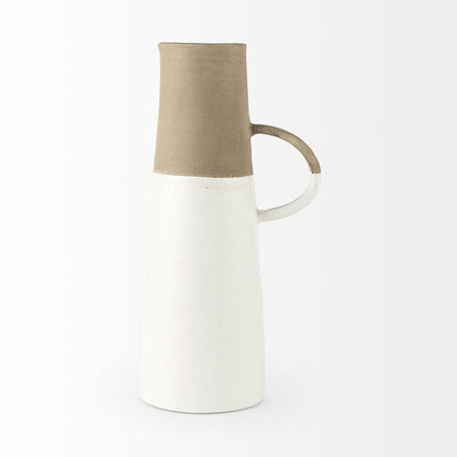 Mercana - Garand Large 18.8H Two-Toned White Natural Ceramic Jug - 31060 view 4