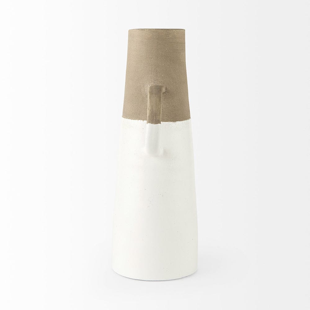 Mercana - Garand Large 18.8H Two-Toned White Natural Ceramic Jug - 31060 view 5