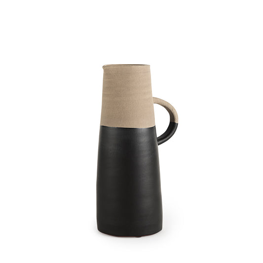 Mercana - Garand Medium 15H Two-Toned Black/Natural Ceramic Jug - 31062 view 1