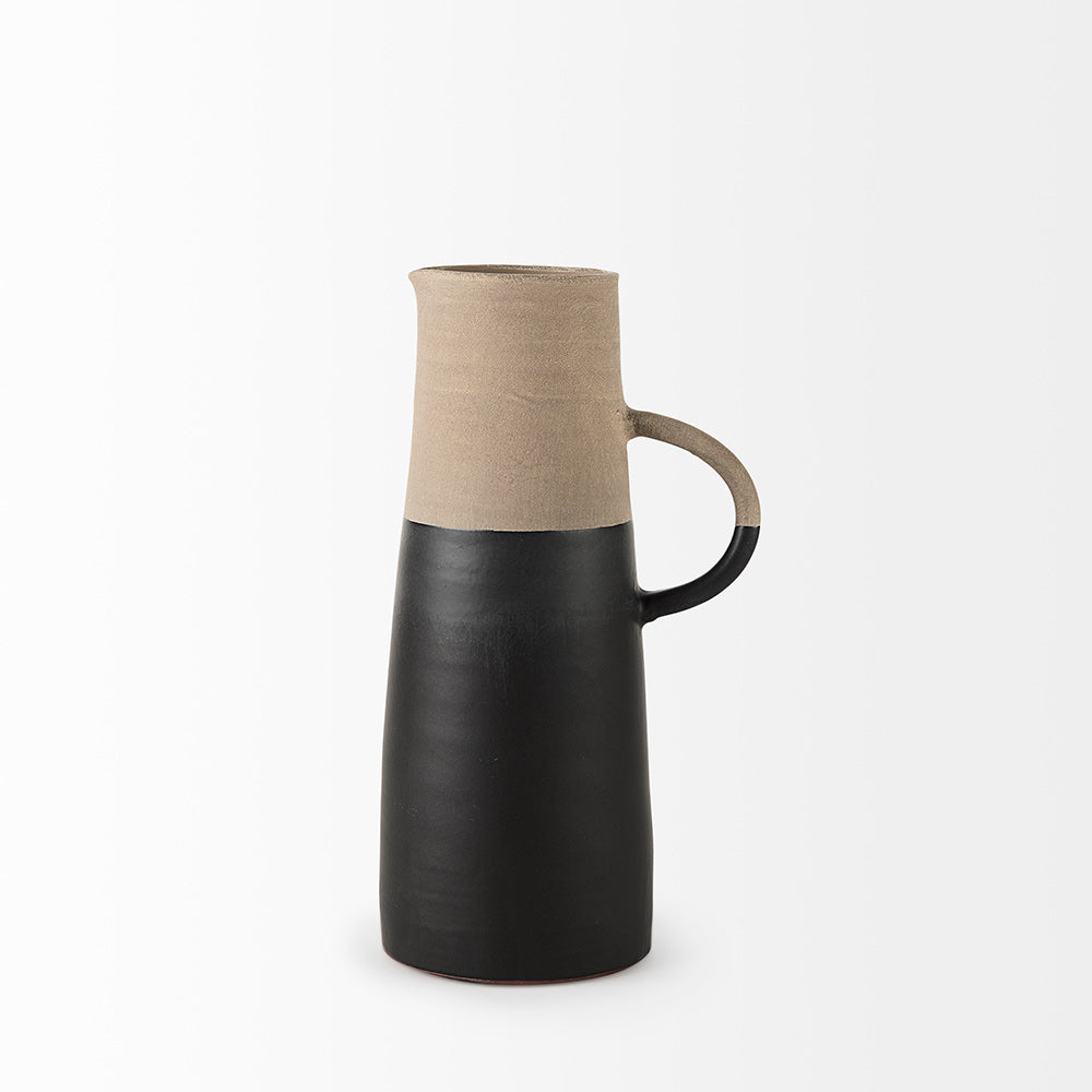 Mercana - Garand Medium 15H Two-Toned Black/Natural Ceramic Jug - 31062 view 3