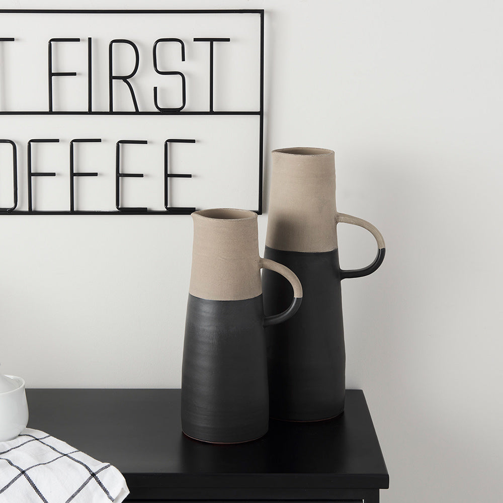 Mercana - Garand Medium 15H Two-Toned Black/Natural Ceramic Jug - 31062 view 13