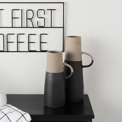 Mercana - Garand Medium 15H Two-Toned Black/Natural Ceramic Jug - 31062 view 13