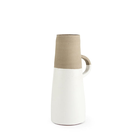 Mercana - Garand Medium 15H Two-Toned White Natural Ceramic Jug - 31059 view 1