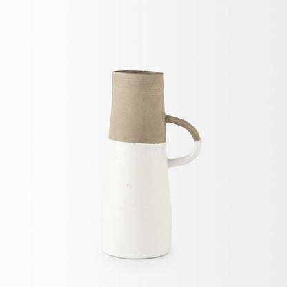 Mercana - Garand Medium 15H Two-Toned White Natural Ceramic Jug - 31059 view 5