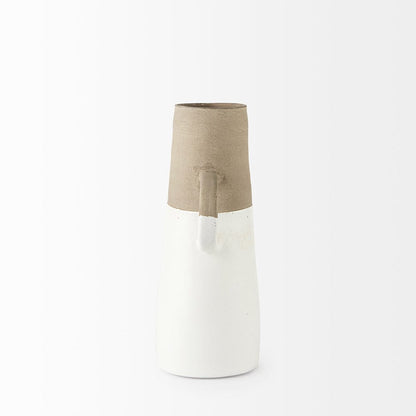 Mercana - Garand Medium 15H Two-Toned White Natural Ceramic Jug - 31059 view 6