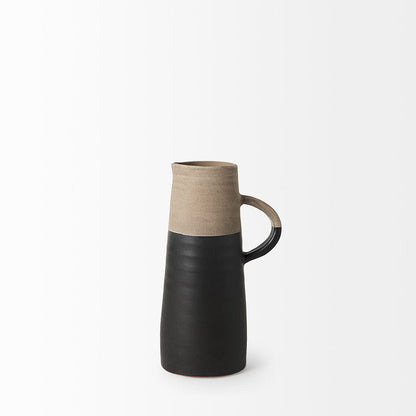 Mercana - Garand Small 13H Two-Toned Black/Natural Ceramic Jug - 31061 view 3