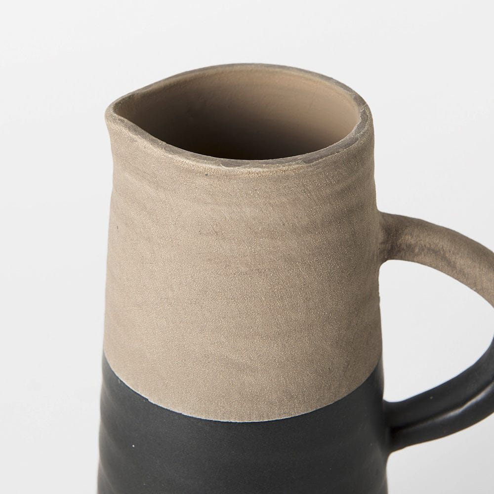 Mercana - Garand Small 13H Two-Toned Black/Natural Ceramic Jug - 31061 view 7