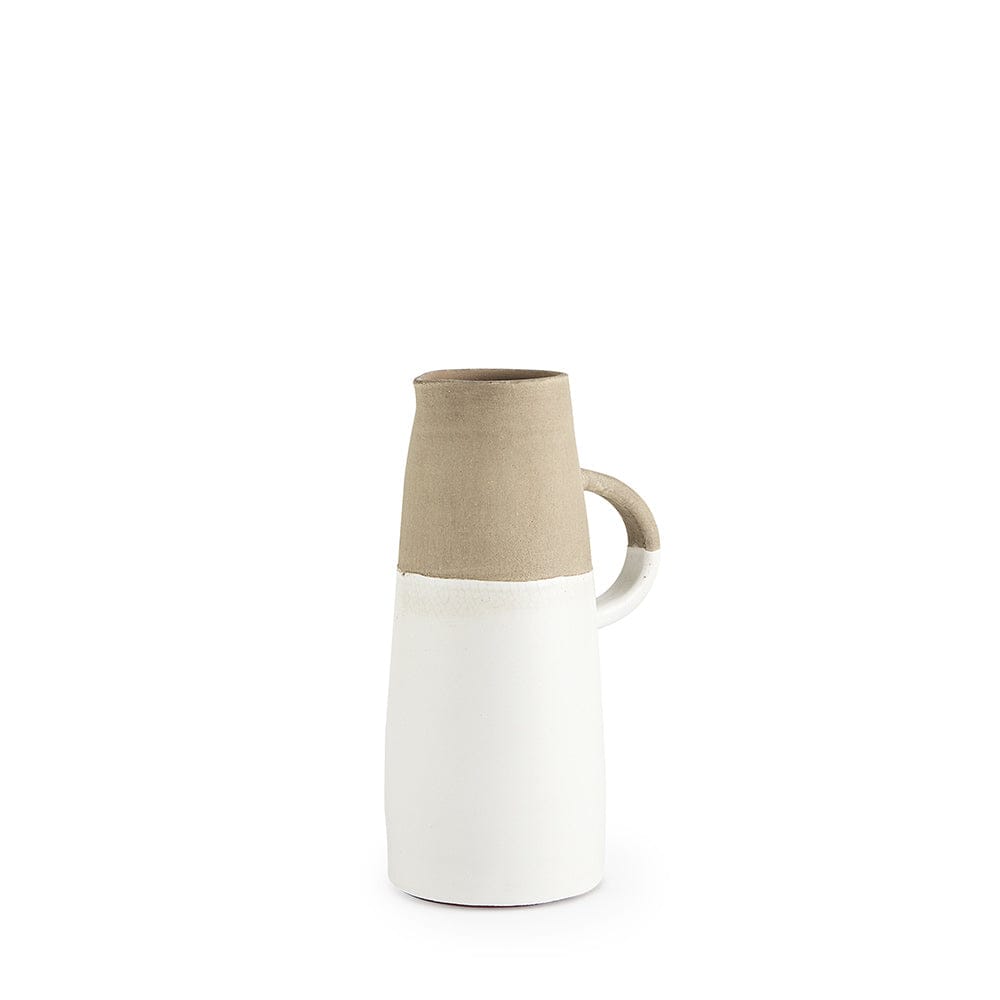 Mercana - Garand Small 13H Two-Toned White Natural Ceramic Jug - 31058 view 1