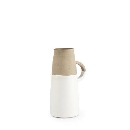 Mercana - Garand Small 13H Two-Toned White Natural Ceramic Jug - 31058 view 1