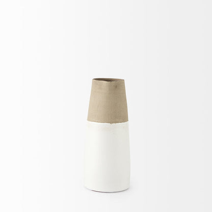 Mercana - Garand Small 13H Two-Toned White Natural Ceramic Jug - 31058 view 2
