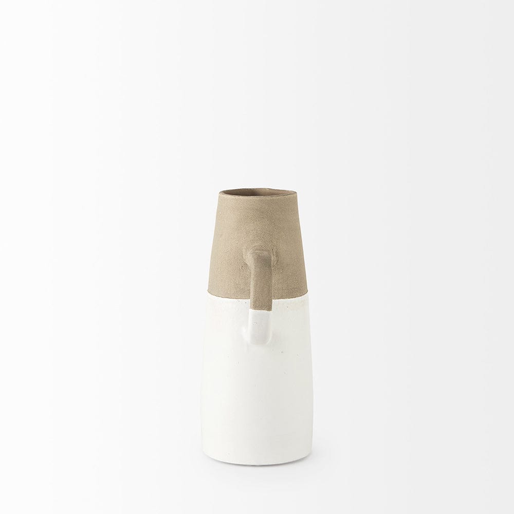 Mercana - Garand Small 13H Two-Toned White Natural Ceramic Jug - 31058 view 7