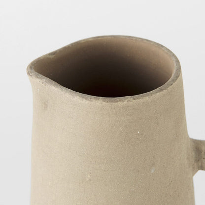 Mercana - Garand Small 13H Two-Toned White Natural Ceramic Jug - 31058 view 10