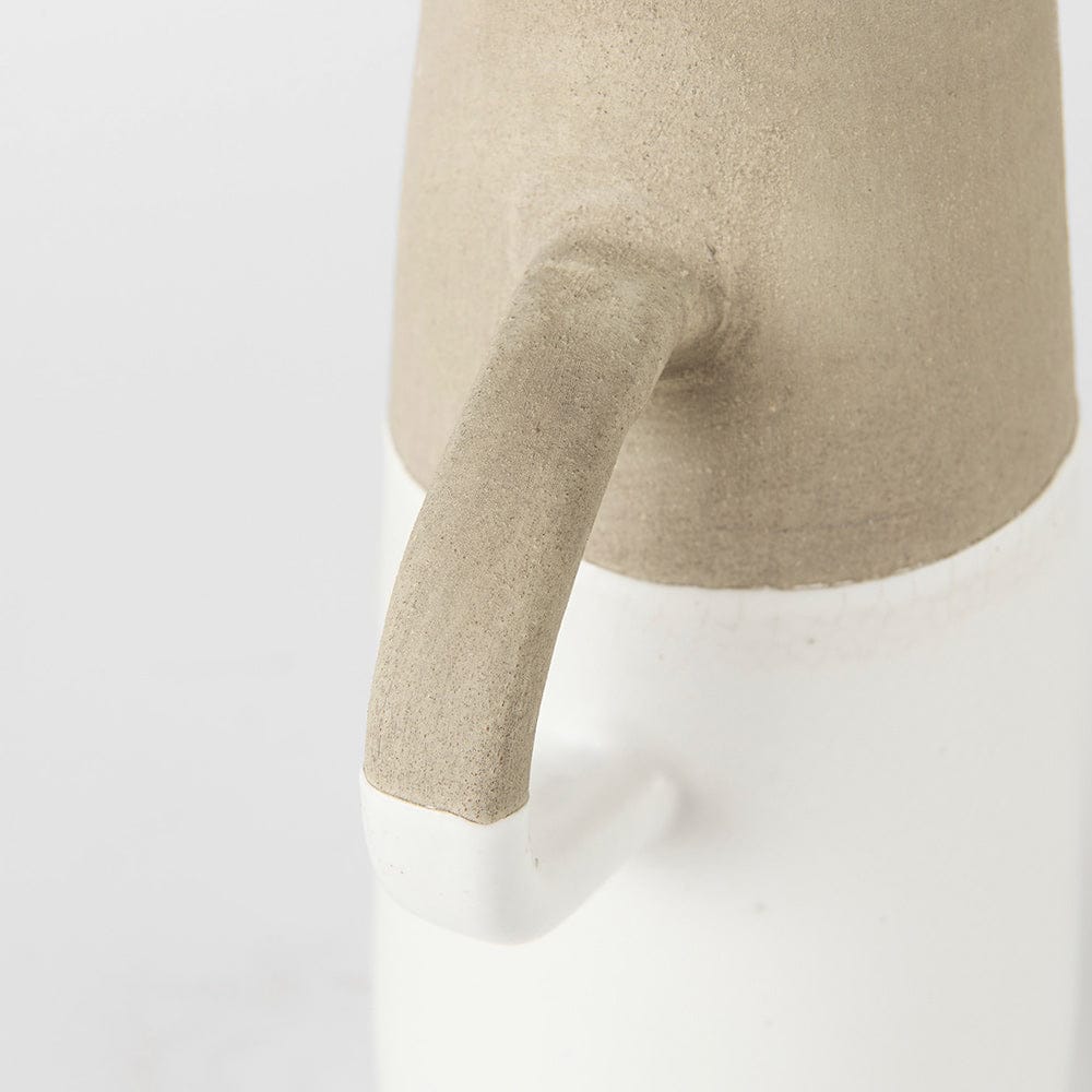 Mercana - Garand Small 13H Two-Toned White Natural Ceramic Jug - 31058 view 12