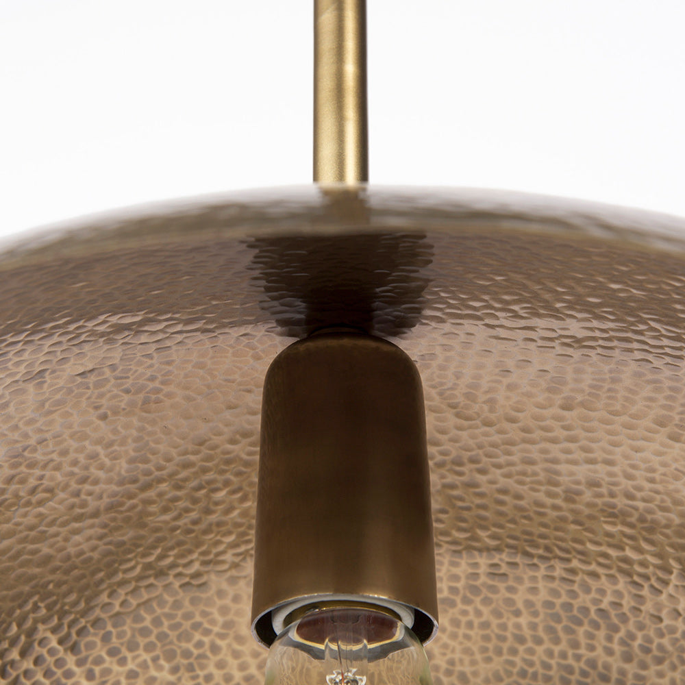 Mercana - Garnet 13L x 13W Gold Hammered Metal Pendant Light - 68774 view 8