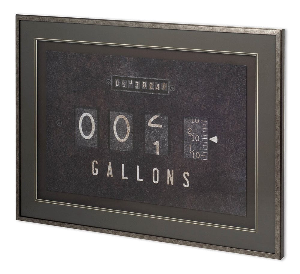 Mercana - Gas Pump - Gallons by Rufus Coltrane Hand Embellished Textured Framed Art Photo Matted under Glass - 11806 view 1