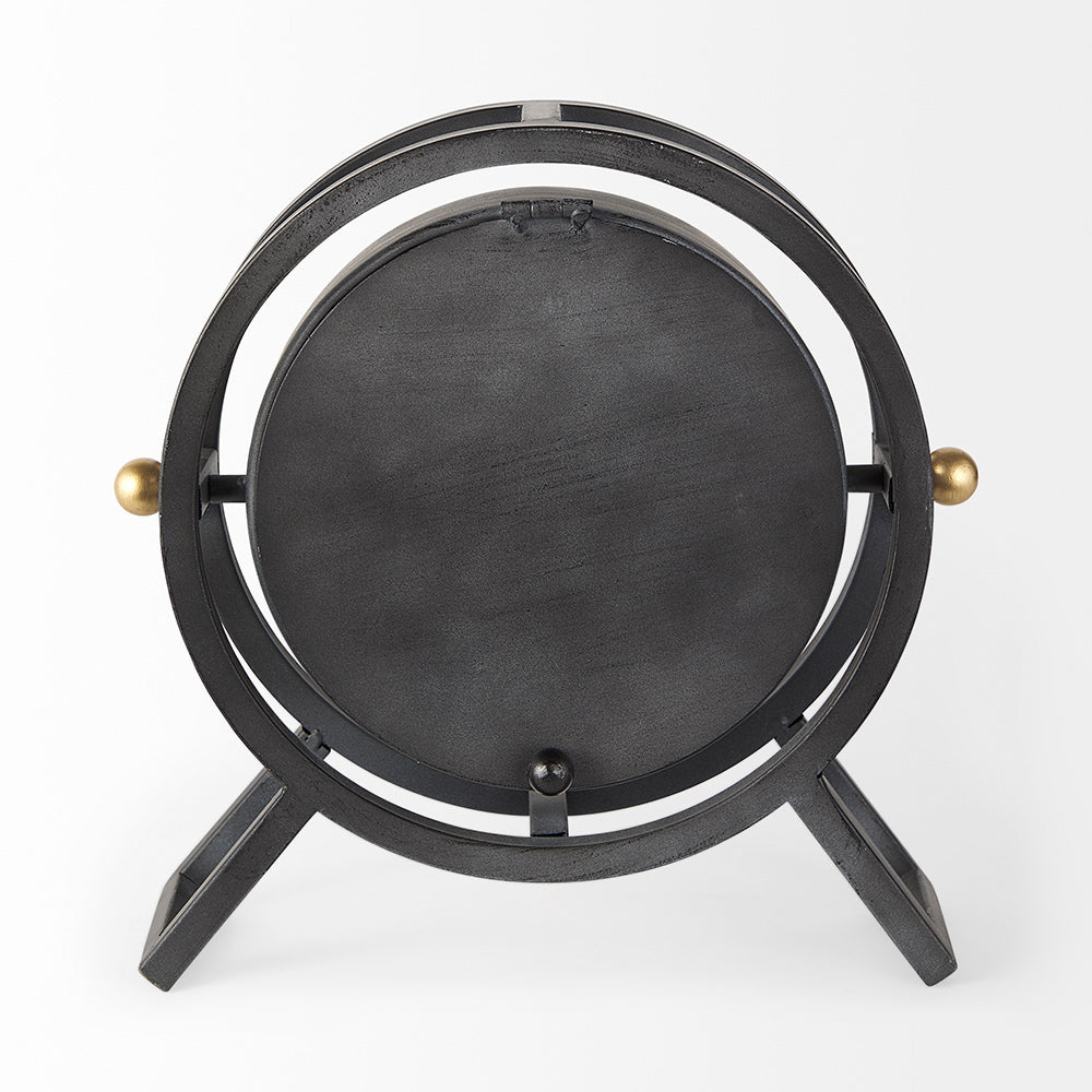 Mercana - Gaston Gray Metal Circular Table Clock - 68083 view 2