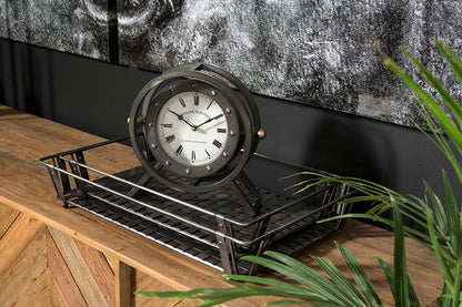 Mercana - Gaston Gray Metal Circular Table Clock - 68083 view 4
