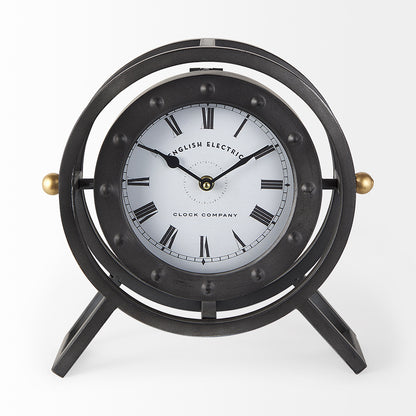 Mercana - Gaston Gray Metal Circular Table Clock - 68083 view 5