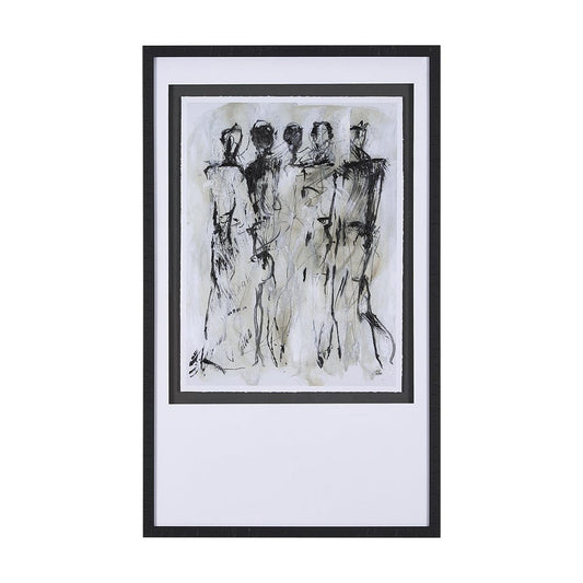 Mercana - Gathering I by Mercana Studio a Hand Embellished Textured Framed Art Print Matted under Glass - 15139 view 1
